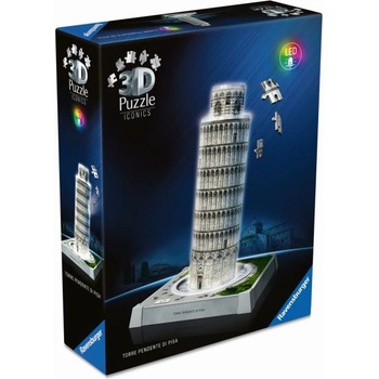 Ravensburger Iconics: Наклонената кула в Пиза (Нощно издание)