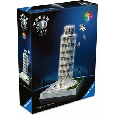 Ravensburger Iconics: Наклонената кула в Пиза (Нощно издание)