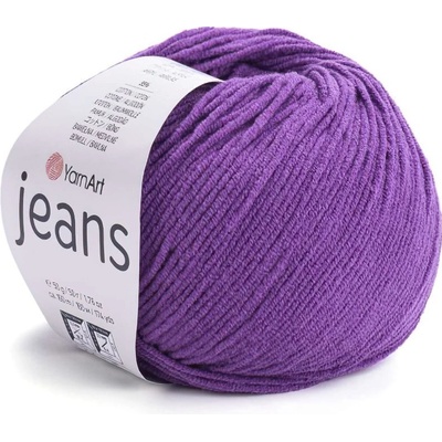 Pletací / háčkovací příze YarnArt GINA / JEANS 50 středně fialová, jednobarevná, 50g/160m