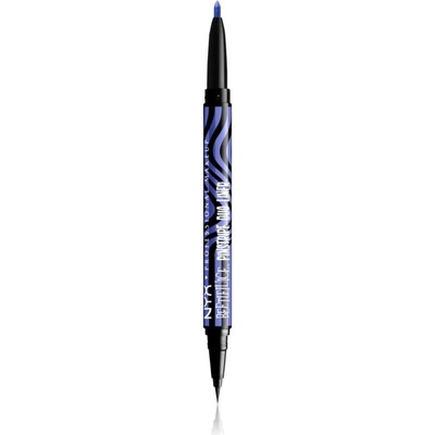 NYX Professional Makeup Beetlejuice Pinstripe Duo Liner očné linky 2 v 1 02 Purple Chrome 0,5 ml