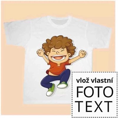 Bezvadný dárek tričko bílá dětské s vlastní fotkou