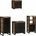 vidaXL Комплект мебели за баня с рафт 4 pcs Солидно възстановено дърво (3305655)