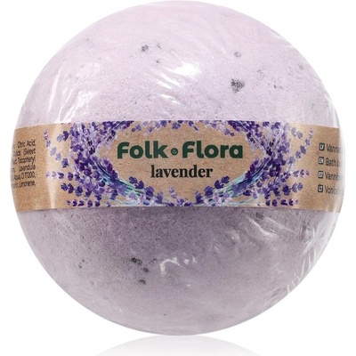 Folk & Flora Lavender koupelová bomba se zklidňujícím účinkem 130 g