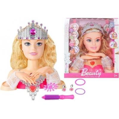 LEAN TOYS Stylingová hlava bábiky s príslušenstvom