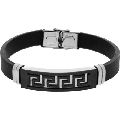 Ewena náramek ocel/kaučuk s řeckým klíčem HZ466