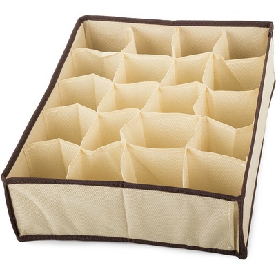 VERK GROUP Organizér na spodnú bielizeň KIPIT 24 priehradiek béžový 34 x 30 x 10 cm