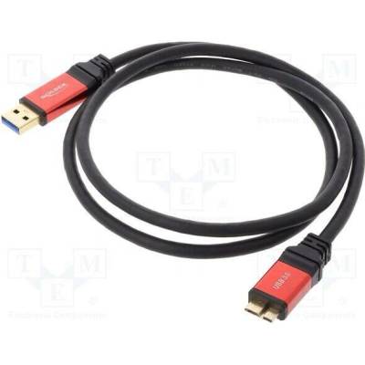 Delock 82760 USB A vidlice USB B micro vidlice zlacený 1m černý