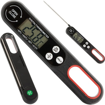 Verk Group Kuchyňský jehlový teploměr s LCD displejem na maso a víno, 300 °C, vaření polévek – Hledejceny.cz