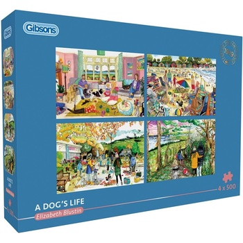 Gibsons Пъзел Gibsons от 4 x 500 части - Кучешки живот (G5065)