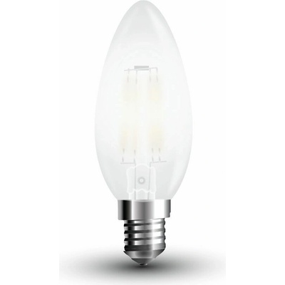 V-TAC LED žiarovka E14 C37 4W teplá biela filament frost