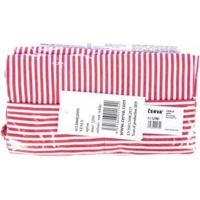 Červa Zástěra s laclem vzor: pruh červená