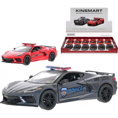 KINSMART Auto model Corvette 2021 záchranné složky PB 13cm 2 druhy 1:36