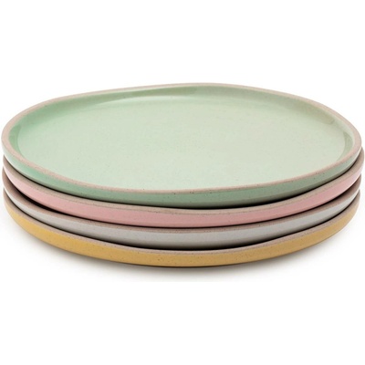 Jamie Oliver Big Love sada 4 kameninových talířů Ø 19 cm (žlutý zelený béžový růžový) JOBLPLAT19PK4