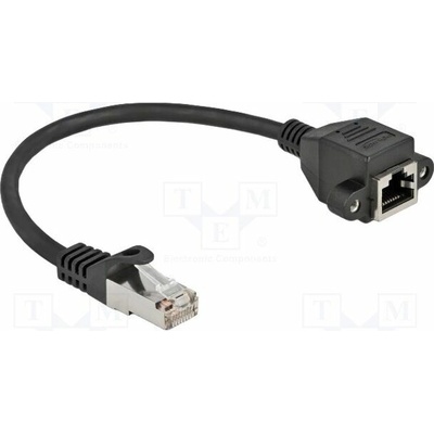 Delock 86998 Prodlužka Ethernet; S/FTP Kat: 6a 0,25m černý