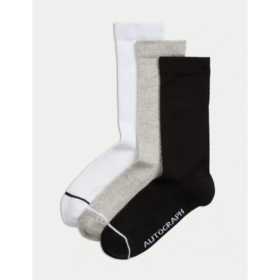Спортни чорапи от смес Supima® памук, 3 бр. Marks & Spencer многоцветни Marks & Spencer | Lilav | МЪЖЕ | 39 1/2-41