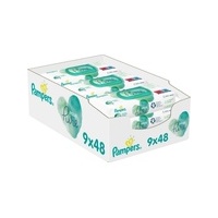 Pampers Aqua Pure detské čistiace utierky 9 x 48 ks