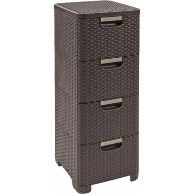 Curver® STYLE 4x šuflik, tmavohnedá, 33x79x38 cm