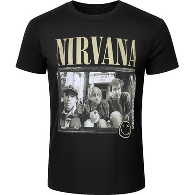 ROCK OFF мъжка тениска Nirvana - Nevermind '91 Hotel Photo - BL - Carbon - ROCK OFF - NIRVCBN97MB