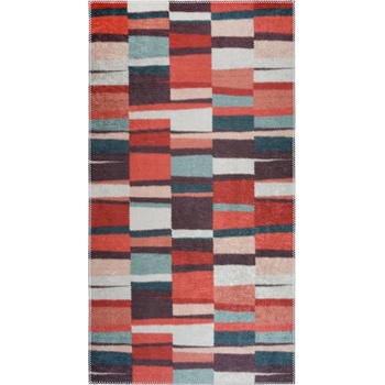 Vitaus Червен килим подходящ за пране 80x150 cm Blocks of Fun - Vitaus (KRN-6202-80x150)