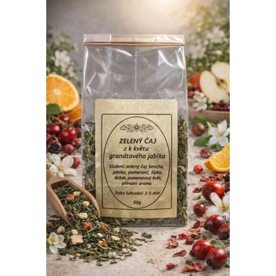Golden Leaf Zelený čaj s květem jablka a granátovým jablkem 50 g