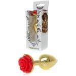  Butt plug red rose steel plug 7cm