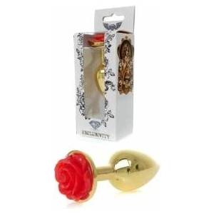  Butt plug red rose steel plug 7cm