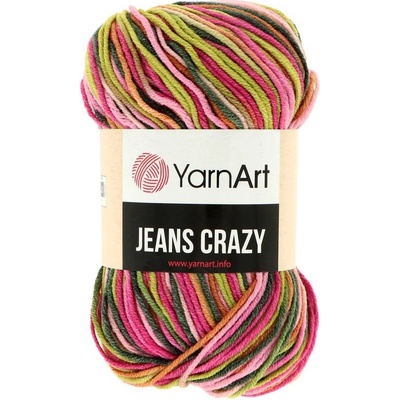 YarnArt Jeans Crazy 7206 ružovo zelená