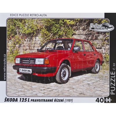 Retro-Auta č. 32 ŠKODA 125 L PRAVOSTRANNÉ ŘÍZENÍ 1989 40 dílků