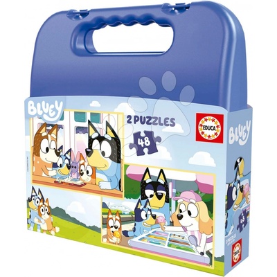 Educa Bluey 2 x v kufříku 48 dílků