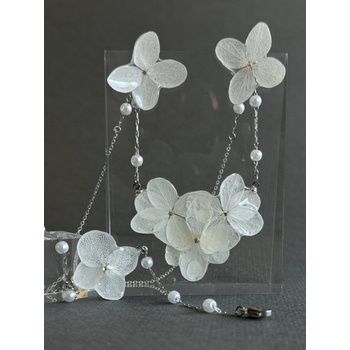 Meganflo Комплект Бяла Хортензия с гривна