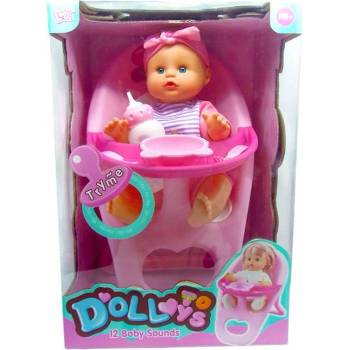 RAYA TOYS Кукла бебе Raya Toys Пишкащо, с 12 звука, с аксесоари, 30.5 см