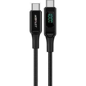 ACEFAST Кабел Acefast C6-03 LED Display, от USB C(м) към USB C(м), 2m, 100W, черен (C6-03)