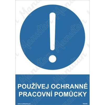 Manutan Používej ochranné pracovní pomůcky, samolepka 210 x 297 x 0,1 mm A4