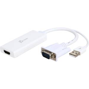 j5create Аудио видео адаптер j5create JDA214, VGA/USB мъжко - HDMI женско, Бял (J5-JDA214) - topmall