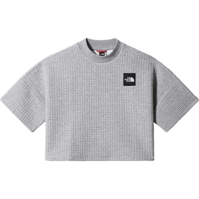 The North Face Дамски топ с къс ръкав w mhysa quilted s/s top tnf light grey heather - m (nf0a7r24dyx)