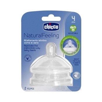 Chicco cumlík na fľašu Natural Feeling silikón nastaviteľný prietok 2 ks V001515