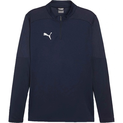 Puma pánske futbalové tričko TEAMFINAL TRAINING 1/4 ZIP tmavo modrá biela