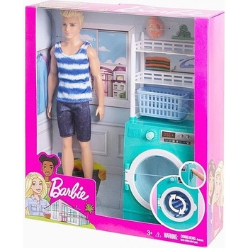 Barbie Ken s nábytkem a pračkou