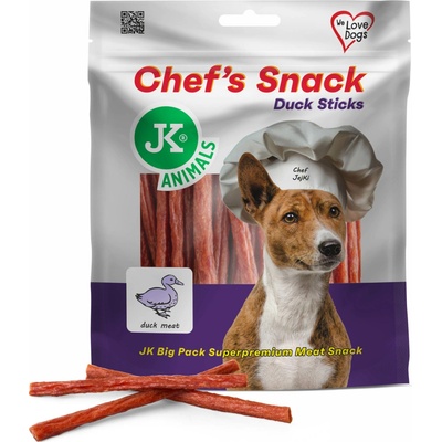JK ANIMALS Chef's Meat Snack sušené kačacie tyčinky 200 g