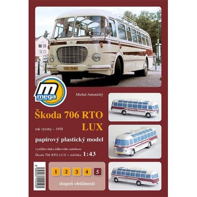 Autobus Škoda 706 RTO LUX - Papírový plastický model - Michal Antonický