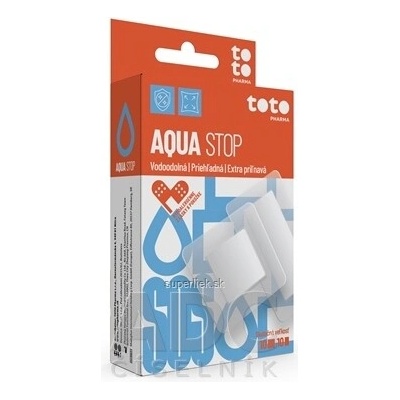 TOTO AQUA STOP vodoodolné náplasti, 2 veľkosti (10 ks 38x38 mm, 10 ks 30x55 mm) 20 ks