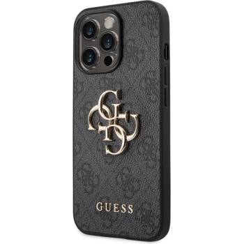 GUESS Гръб Guess PU 4G Metal Logo Case за iPhone 14 Pro - Сив (3666339066260)
