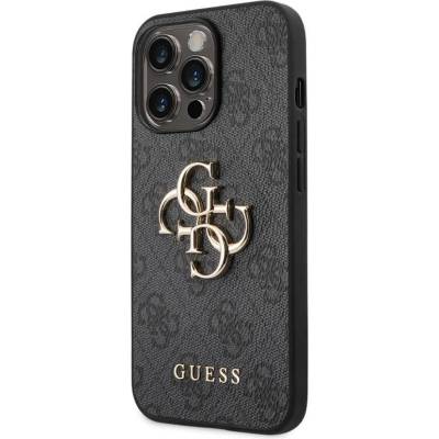 GUESS Гръб Guess PU 4G Metal Logo Case за iPhone 14 Pro - Сив (3666339066260)