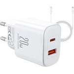 JOYROOM Зарядно устройство Joyroom JR-TCF05 Flash 20W с кабел USB-C/Lightning 1m (бяло) (JR-TCF05 WHITE C-L)