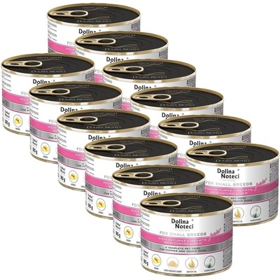 Dolina Noteci Premium Small Breed Junior Dog Turkey Hearts & Goose Liver 12 x 185 g