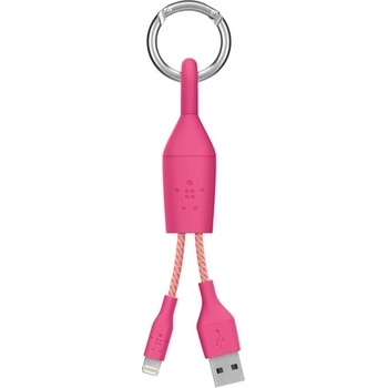 Belkin Кабел тип ключодържател за всички устройства с Lightning порт - Belkin Mixit Lightning to USB Clip Cable (розов) (F8J173BT06INPNK)