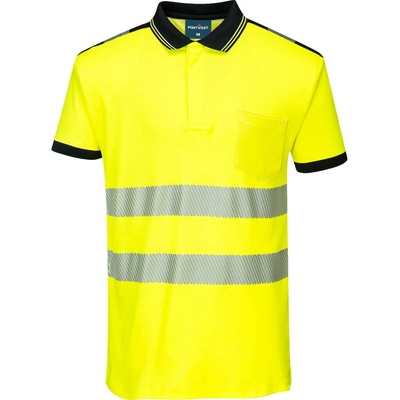 Portwest HI-VIS PW3 PW317 Pánska reflexná polokošeľa s krátkym rukávom HV žltá/čierna M