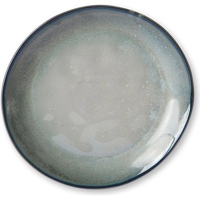 HKLIVING Tyrkysovo šedý ručně tvarovaný dezertní talíř Home Chef 20 x 19 x 2,3cm