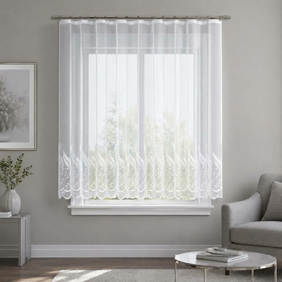 Dekorační žakárová záclona s řasící páskou YUKO 180 bílá 300x180 cm MyBestHome