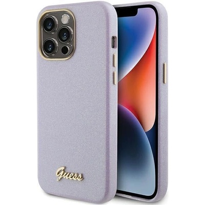 GUESS Кейс Guess GUHCP15LPGMCSL за iPhone 15 Pro 6.1", лилав / лилав, твърд, Glitter Glossy Script (3666339155360)
